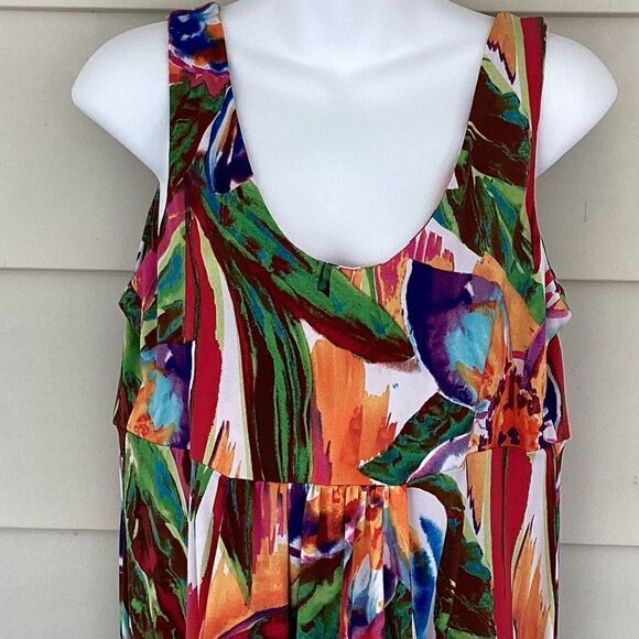 J. Valid sleeveless sun dress gathered skirt LG. 0313 - Picture 5 of 10